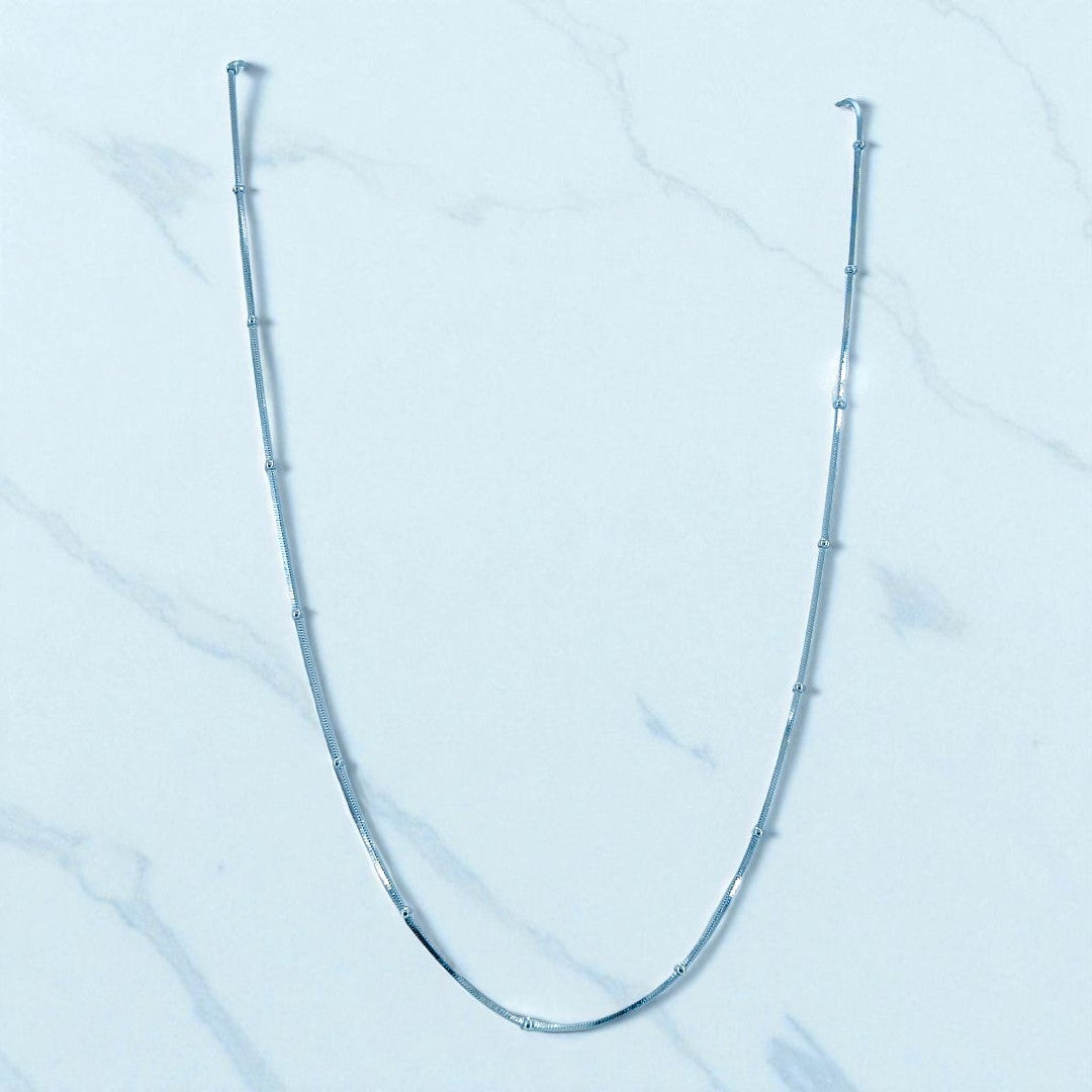925 Sterling Silver Beaded Snake Chain Necklace
